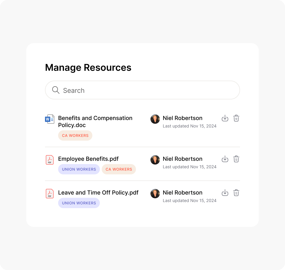 Manage Resources