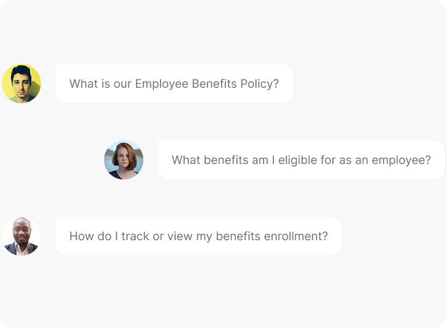 Employee Benefits Policy Chat bubbles