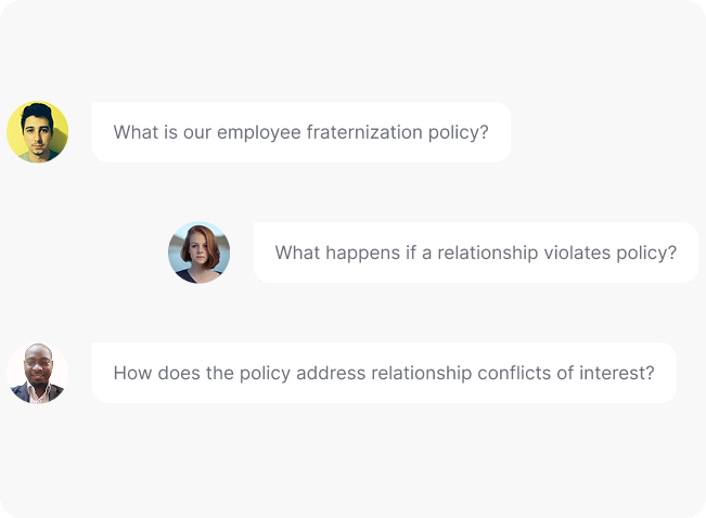 Employee Fraternization Policy Chat bubbles