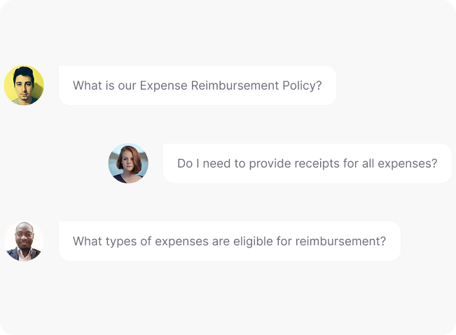 Expense Reimbursement Policy Chat bubbles
