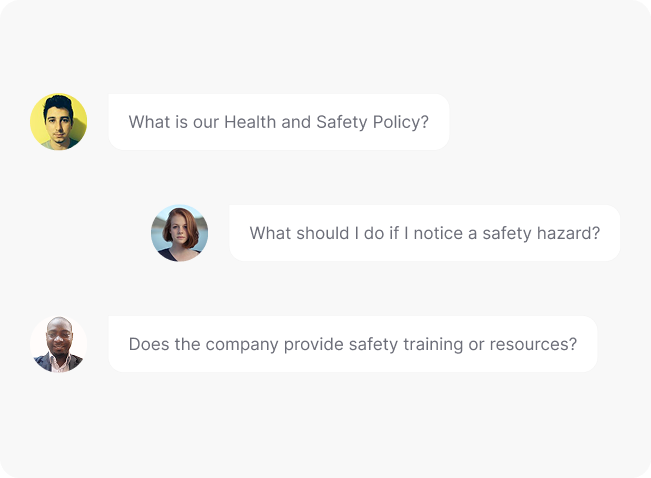 Health and Safety Policy Chat bubbles