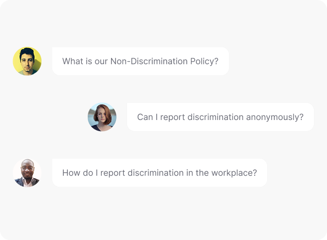 Non-Discrimination Policy Chat bubbles