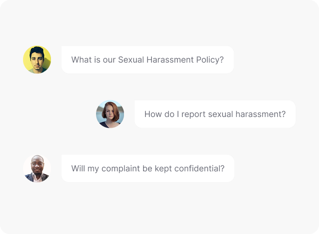 Sexual Harassment Policy Chat bubbles