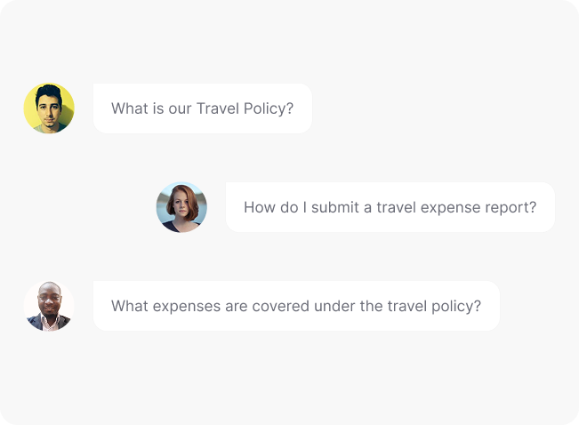 Travel Policy Chat bubbles