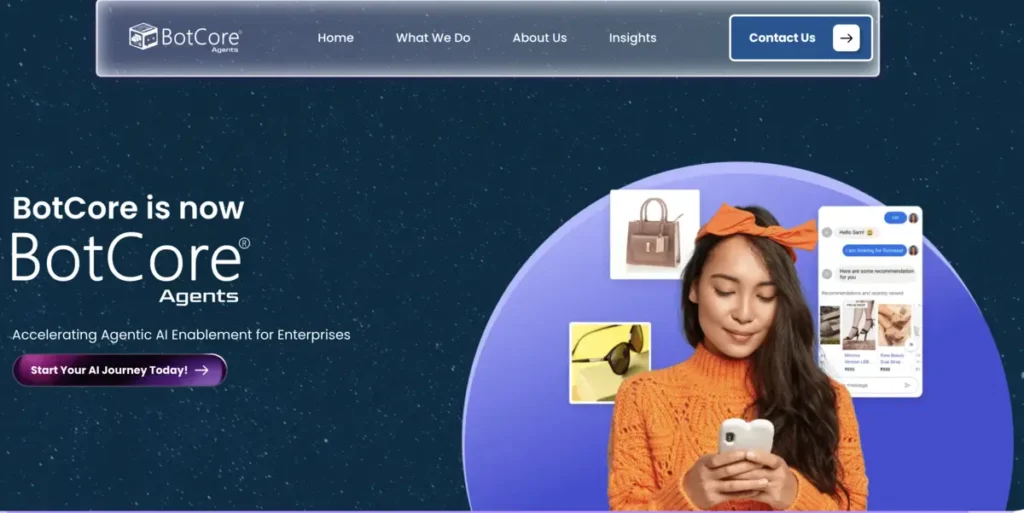 Botcore.ai chatbot interface assisting with an HR-related inquiry