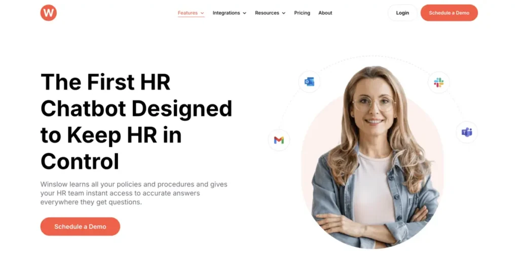HR chatbot interface responding to an employee question