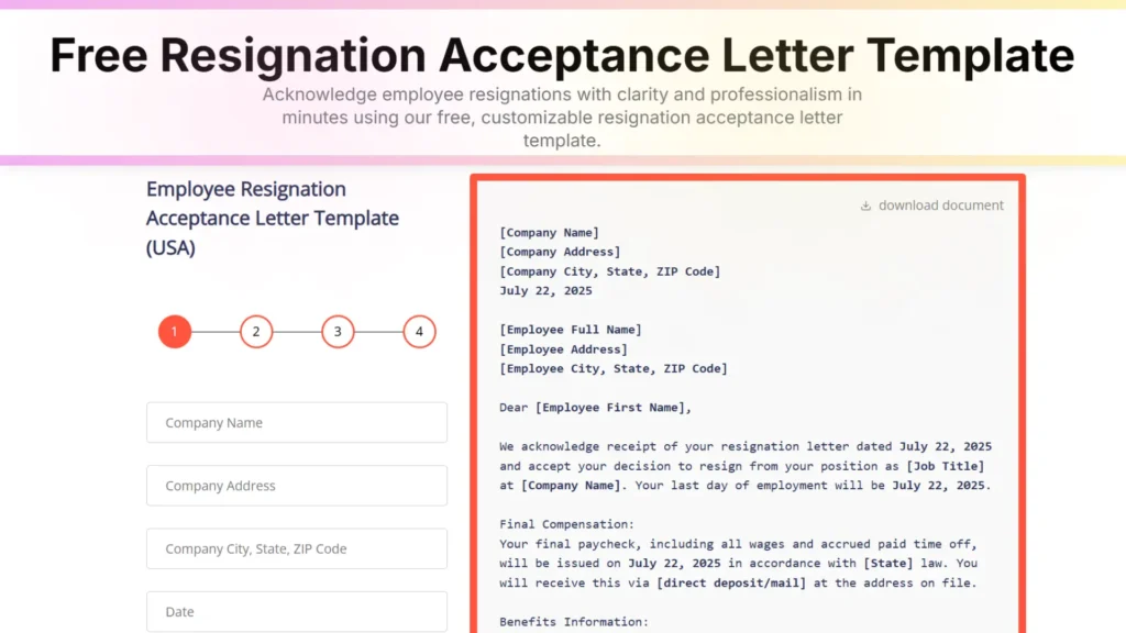 resignation acceptance letters