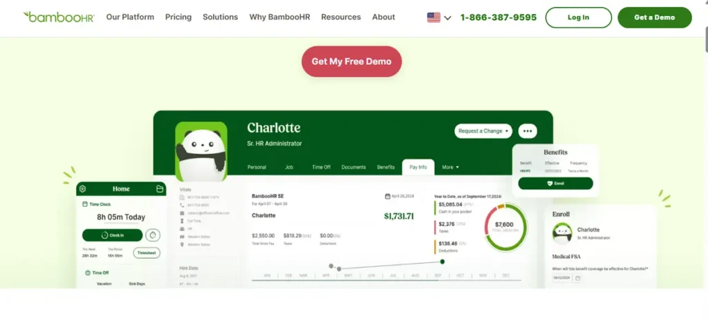 Ask BambooHR interface showing an employee getting a quick answer about company policy