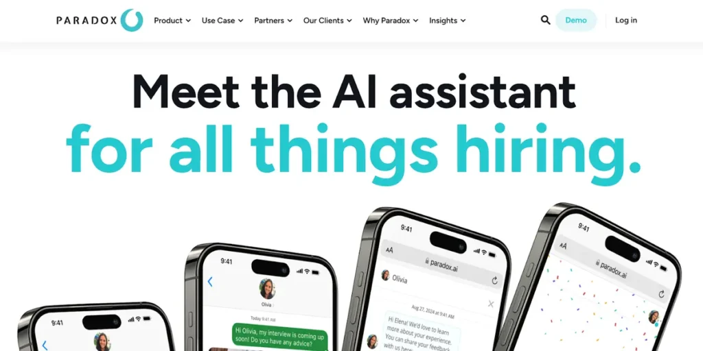 Paradox AI chatbot Olivia interacting with a candidate during the hiring process